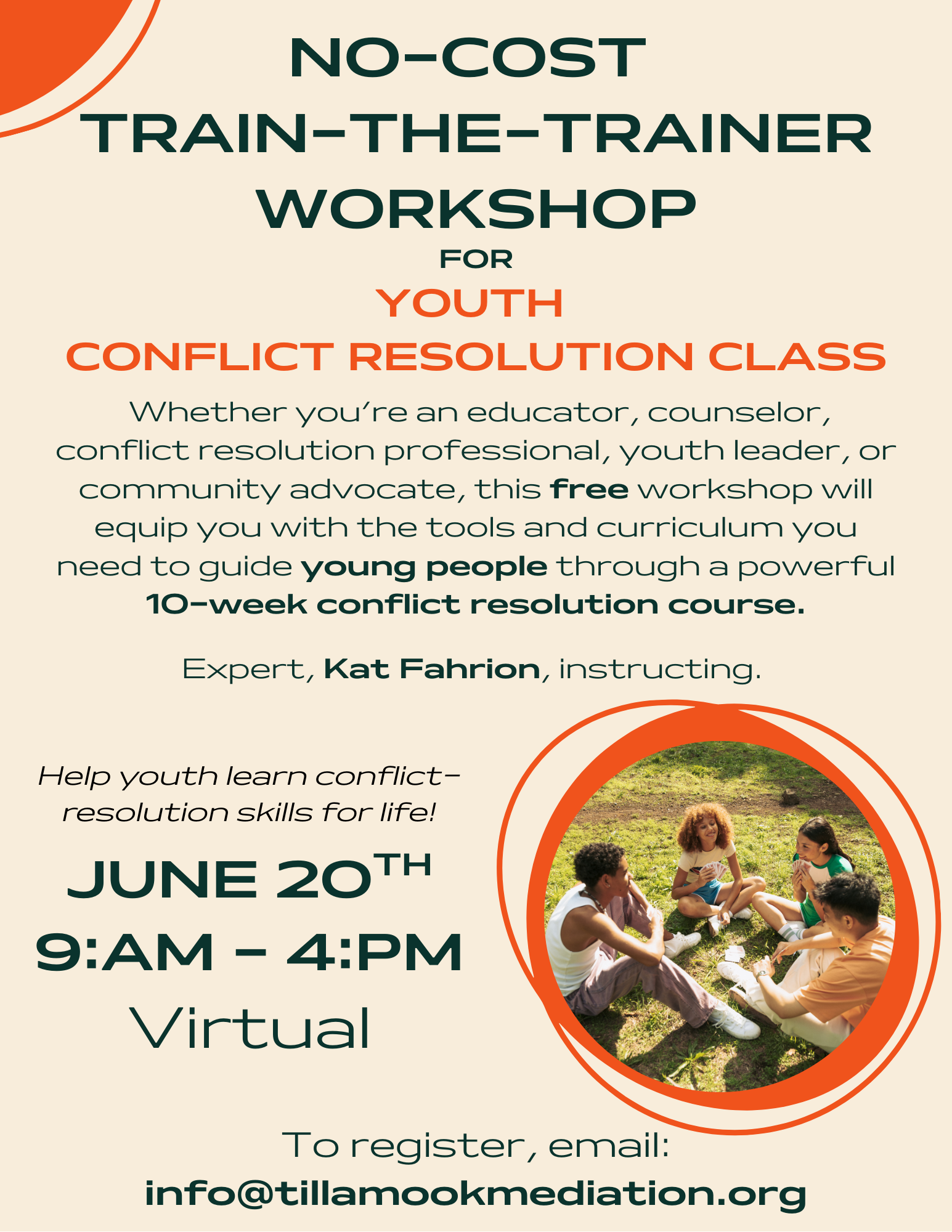 Train the Trainer Youth Con. Res. Course Flyer IVMwEO